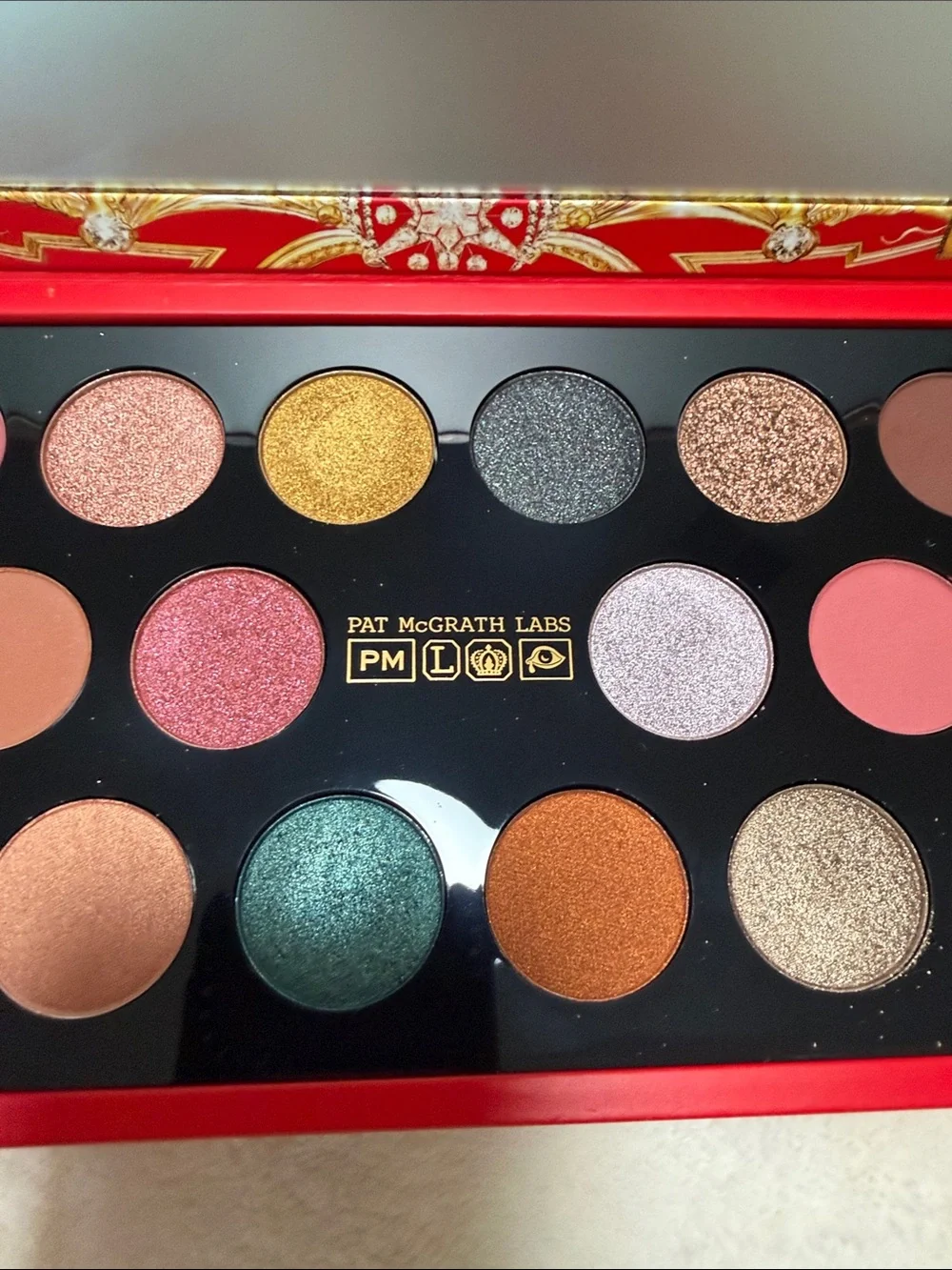 Pat McGrath Eyeshadow Palette — Pink, Gold, Bronze, Green, Copper, Black